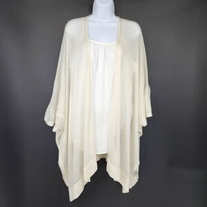 Nine West Womens Sheer Kimono Top One Size Ivory Minimalist‎ Neutral Scandi Chic